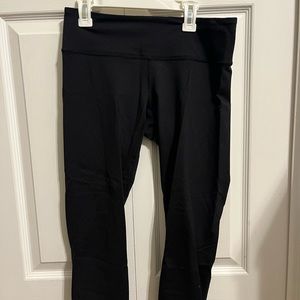 Black cropped dot patterned lululemon leggings